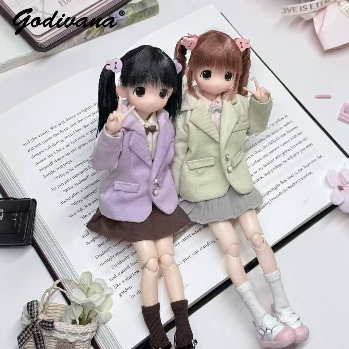 Bjd Doll 1 6 Full Set With Clothes - Vêtements pour poupées Blythe/OB22/24/azone : ensemble