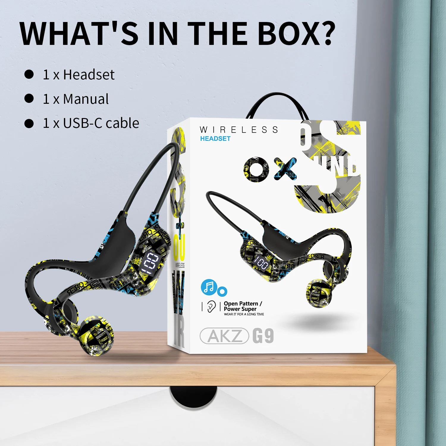 Video Games - Écouteurs Bluetooth à conduction osseuse QCY