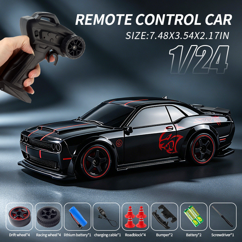 Rc Drift Car 1 24 Scale 4Wd - Voiture télécommandée Dodge Hellcat 4x4 professionnelle,