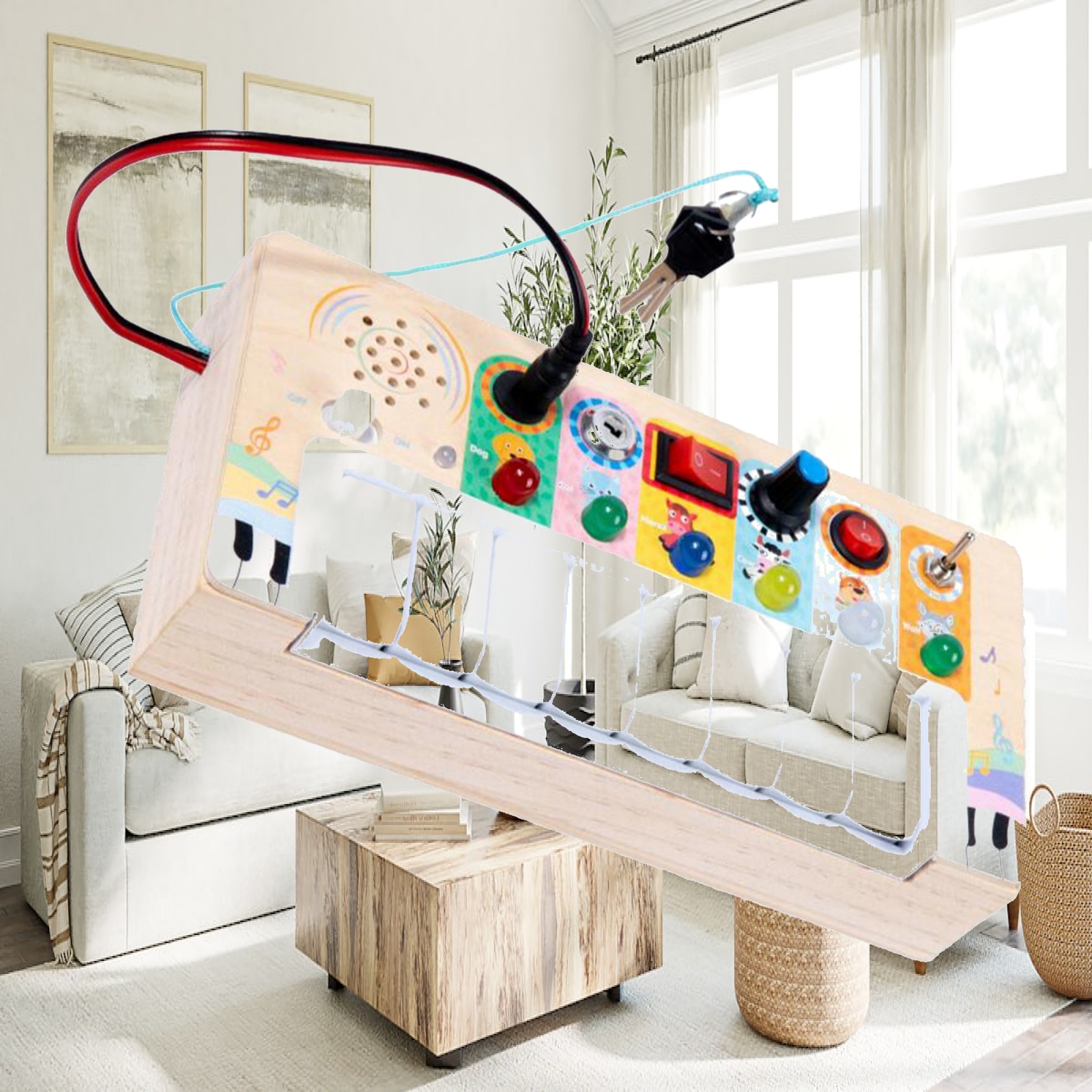 Tableau d'activités en bois po - Montessori Wooden Busy Board Toddler avis et prix